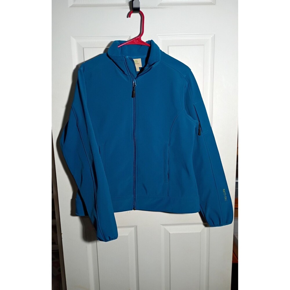 Earth-tec Woman L Lightweight Blue Zip Pockets Jacket Casual Activewear